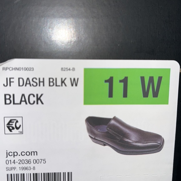 Brand new JF j.Ferrar Dash black slip on casual shoes faux leather size 11W & 9W - Picture 10 of 11